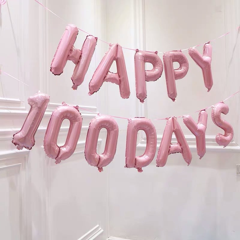 100日祝い飾り付け用風船 HAPPY100DAYSバルーン【4カラー】飾り 写真