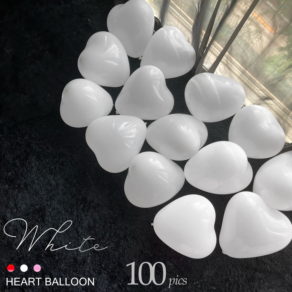ハート風船バルーン 10インチ【選べる色・プロ仕様】100個/200個セット 飾り付け用バルーン 各種イベント/業務用