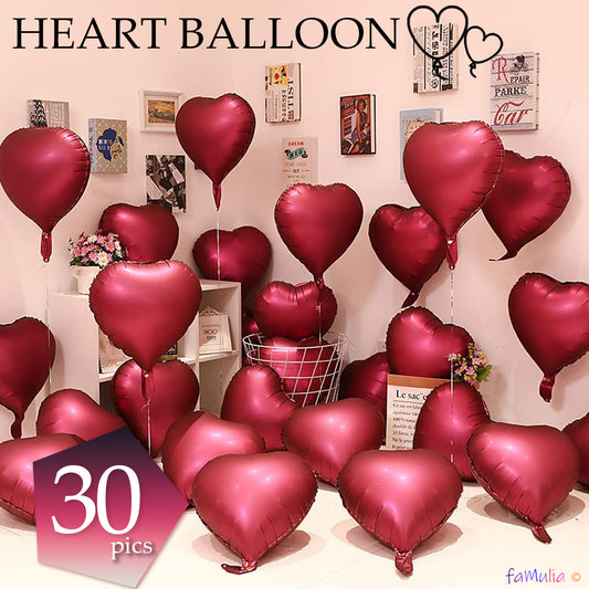 ハートバルーン  バレンタイン サプライズ 風船【45cmサイズ 】ワインレッド