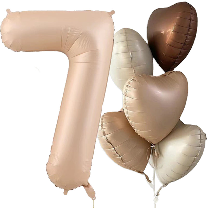1歳/2歳 誕生日 飾り付けバルーンセット お祝いフォト用 男の子/女の子【くすみカラー3色 数字0~9】青ピンクチョコレート