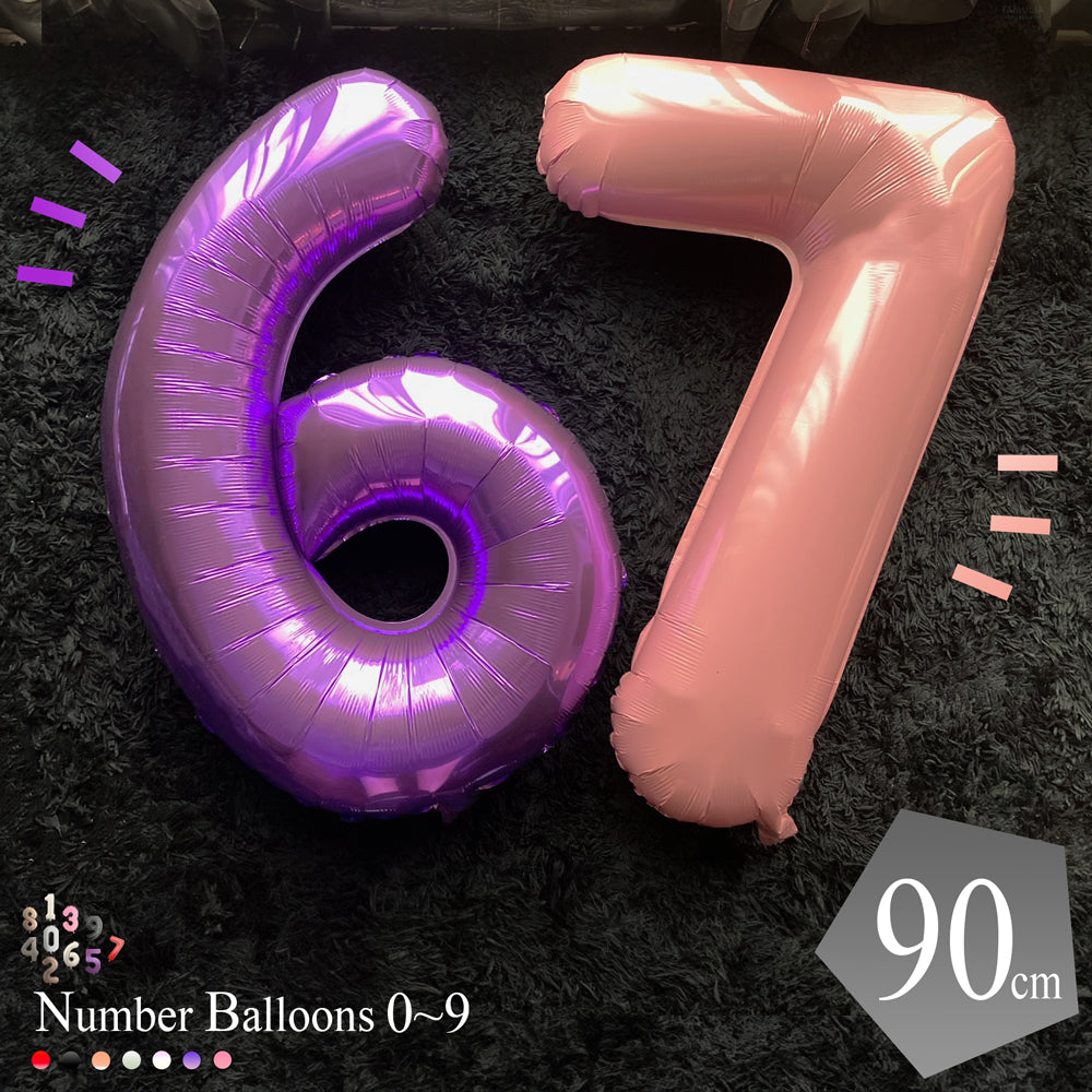 数字風船 ナンバーバルーン 大きいサイズ(90cm) 0~9 誕生日(白・赤・黒・アプリコット くすみカラーetc)