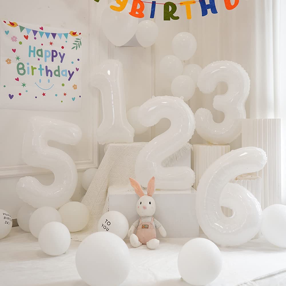 数字風船 ナンバーバルーン 大きいサイズ(90cm) 0~9 誕生日(白・赤・黒・アプリコット くすみカラーetc)