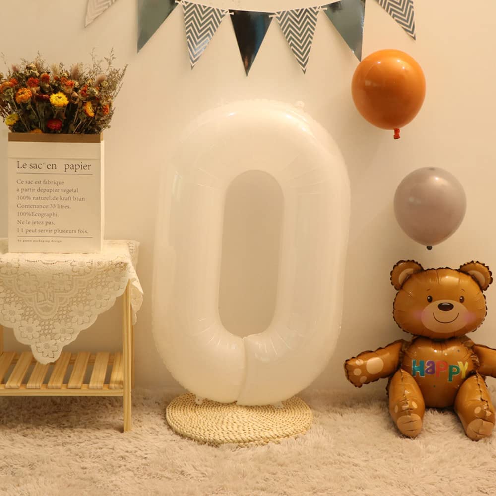 数字風船 ナンバーバルーン 大きいサイズ(90cm) 0~9 誕生日(白・赤・黒・アプリコット くすみカラーetc)