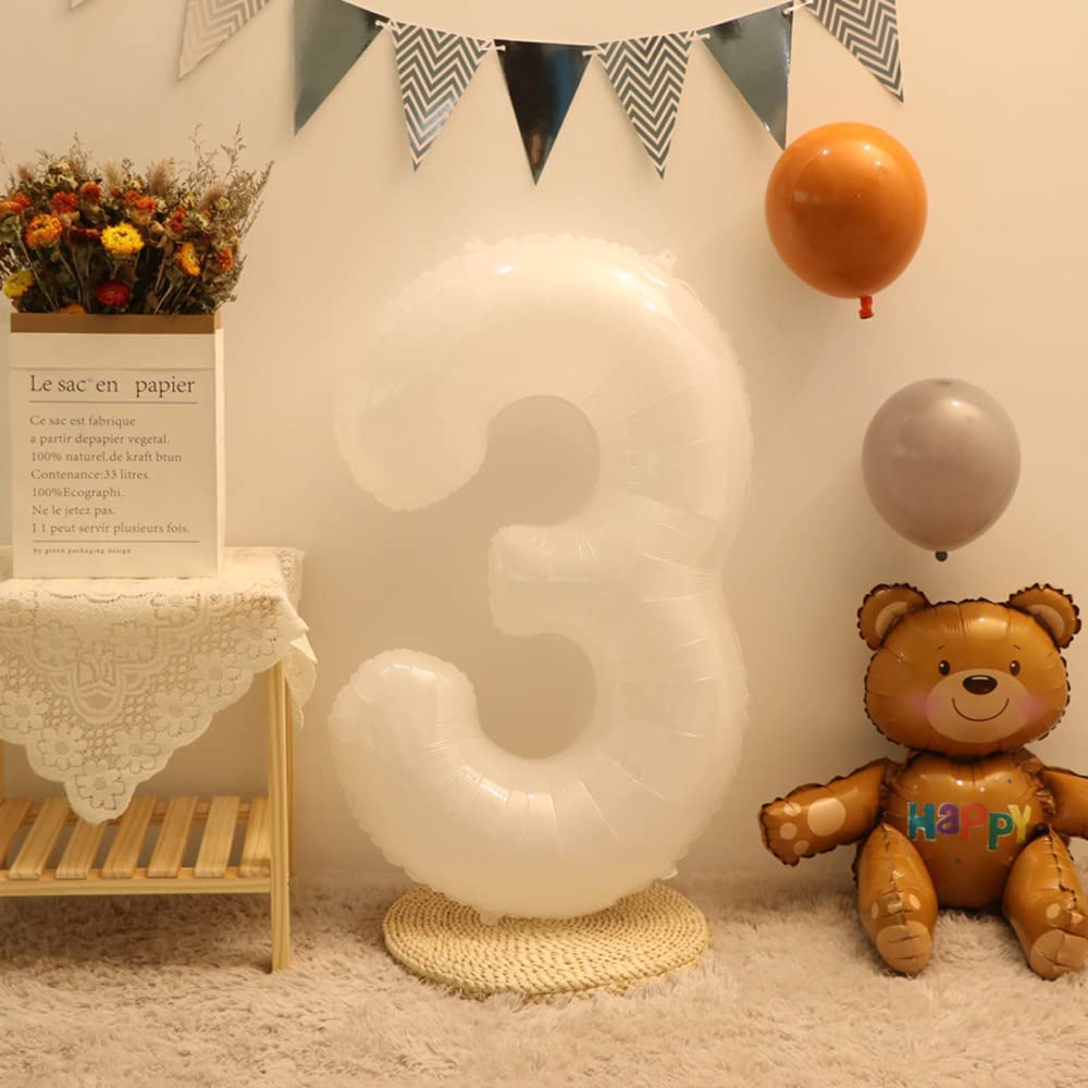 数字風船 ナンバーバルーン 大きいサイズ(90cm) 0~9 誕生日(白・赤・黒・アプリコット くすみカラーetc)