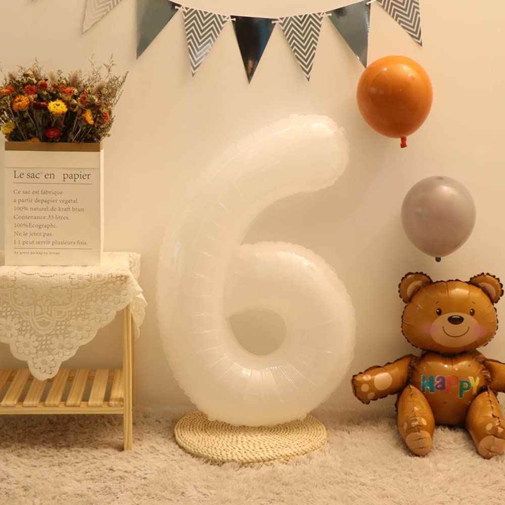数字風船 ナンバーバルーン 大きいサイズ(90cm) 0~9 誕生日(白・赤・黒・アプリコット くすみカラーetc)