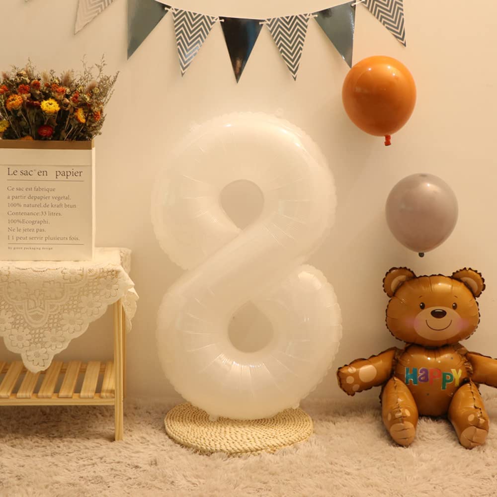 数字風船 ナンバーバルーン 大きいサイズ(90cm) 0~9 誕生日(白・赤・黒・アプリコット くすみカラーetc)