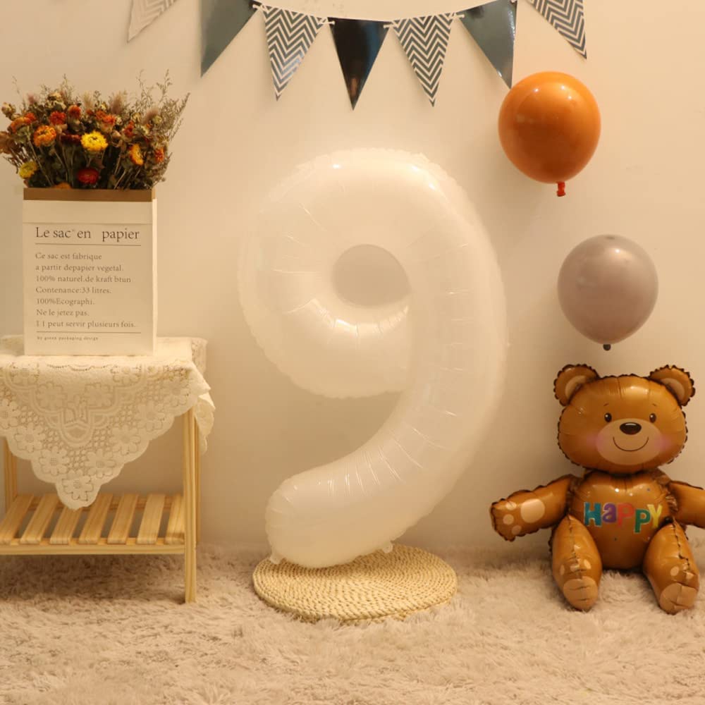 数字風船 ナンバーバルーン 大きいサイズ(90cm) 0~9 誕生日(白・赤・黒・アプリコット くすみカラーetc)