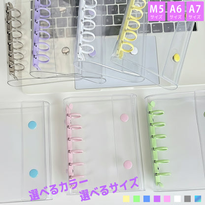 シール帳A6A7M5【8色】透明リフィル+透明P付 キラキラ 3Dぷっくりシール対応