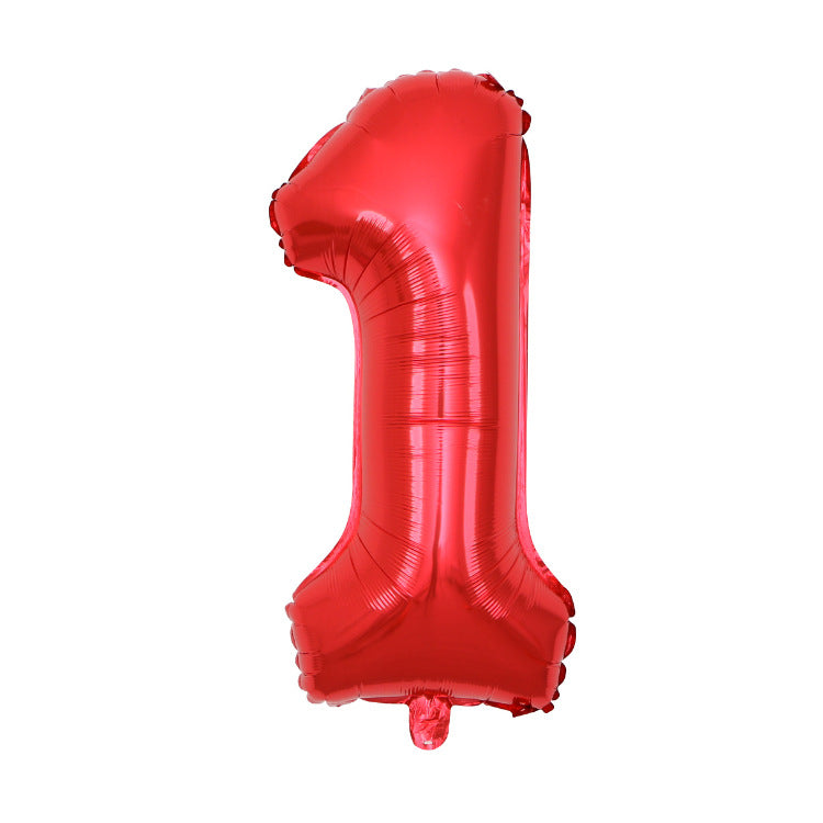 数字風船 ナンバーバルーン 大きいサイズ(90cm) 0～9 誕生日（白・赤