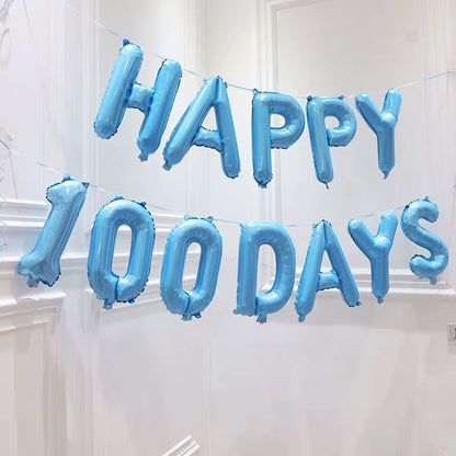 100日祝い飾り付け用風船 HAPPY100DAYSバルーン【4カラー】飾り 写真