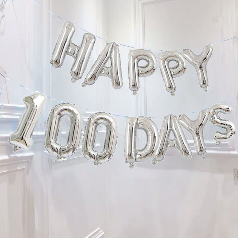 100日祝い飾り付け用風船 HAPPY100DAYSバルーン【4カラー】飾り 写真